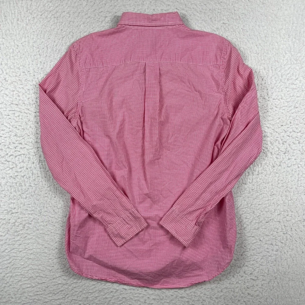 Ralph Lauren Button Down Shirt Boys XL Pink White Gingham Cotton Preppy Classic